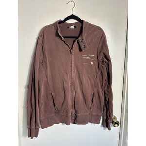 VTG  GSUS Sinduatries Heaven Playground Asymmetrical Zip Jacket  Brown Large